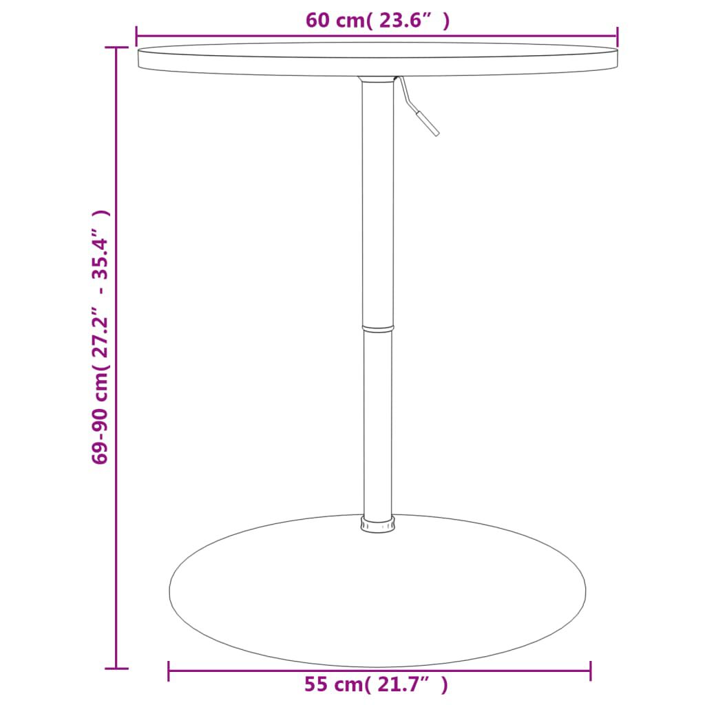 vidaXL Τραπέζι Μπαρ Λευκό 60x60x90 εκ. Επ. Ξύλο / Επιχρωμιωμένο Ατσάλι