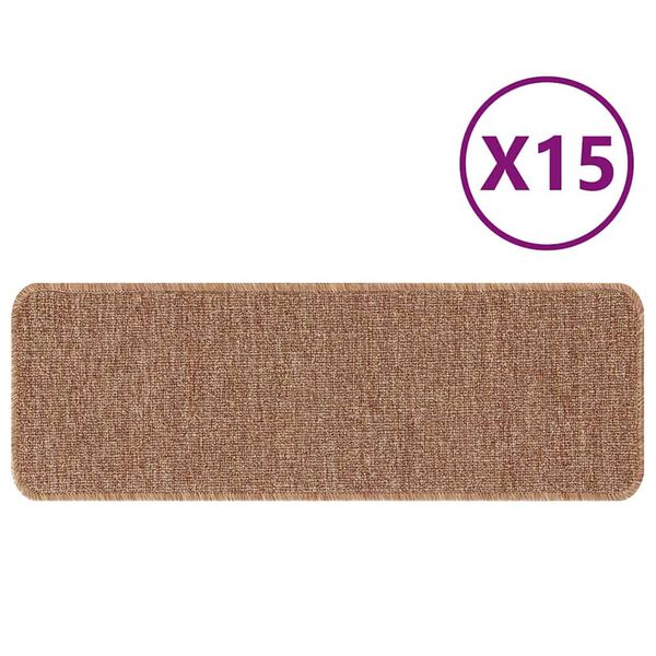 vidaXL Χαλιά Σκαλοπατιών Αντιολισθητικά 15 pcs Κίτρινο 60 x 25 cm PP