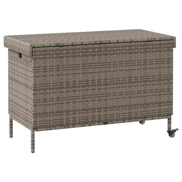 vidaXL Κουτί Αποθήκευσης Κήπου με Ρόδες 110x55x73 εκ. Συνθετικό Ρατάν