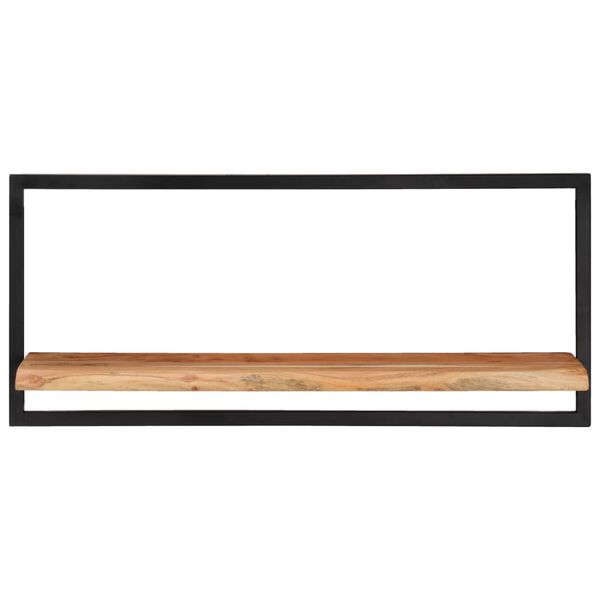 vidaXL Ράφια Τοίχου 2 τεμ. 80 x 25 x 35 εκ Μασίφ Ξύλο Ακακίας & Ατσάλι