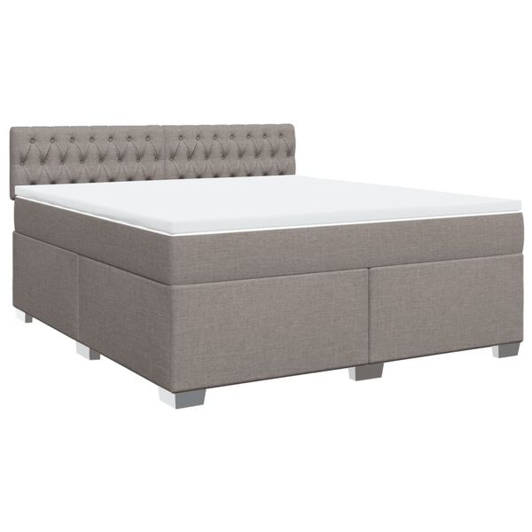 vidaXL &Kappa;&rho;&epsilon;&beta;ά&tau;&iota; Boxspring &mu;&epsilon; &Sigma;&tau;&rho;ώ&mu;&alpha; Taupe 180x200 &epsilon;&kappa;. &Upsilon;&phi;&alpha;&sigma;&mu;ά&tau;&iota;&nu;&omicron;