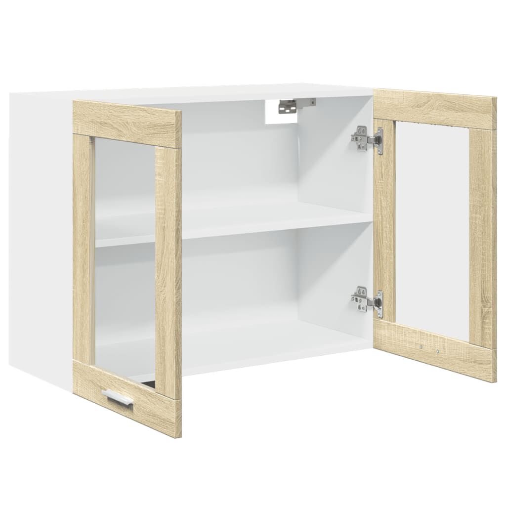 vidaXL Ντουλάπι Κρεμαστό με Τζάμι Lyon Sonoma Δρυς 80x31x60εκ.