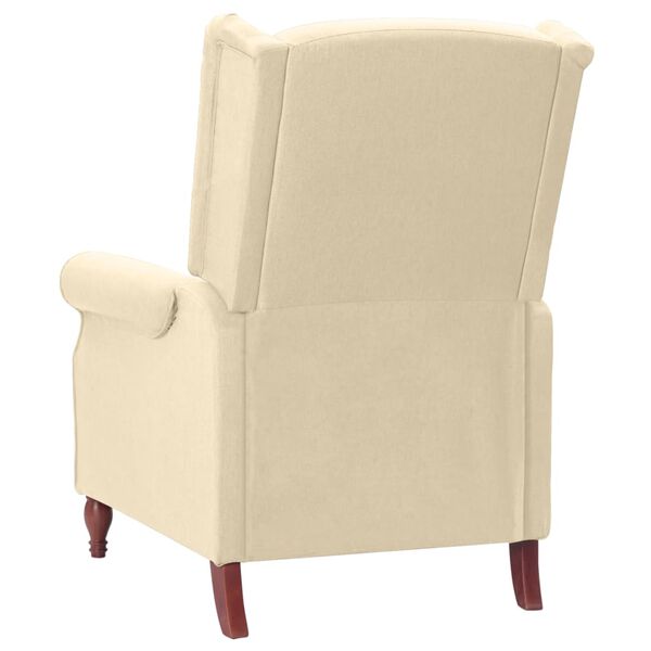 vidaXL Πολυθρόνα Μασάζ Ανακλινόμενη Κρεμ Υφασμάτινη