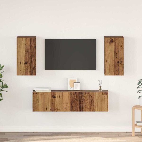 vidaXL Σετ επίπλου τηλεόρασης 4 pcs Παλαιό ξύλο 60 x 30 x 30 cm