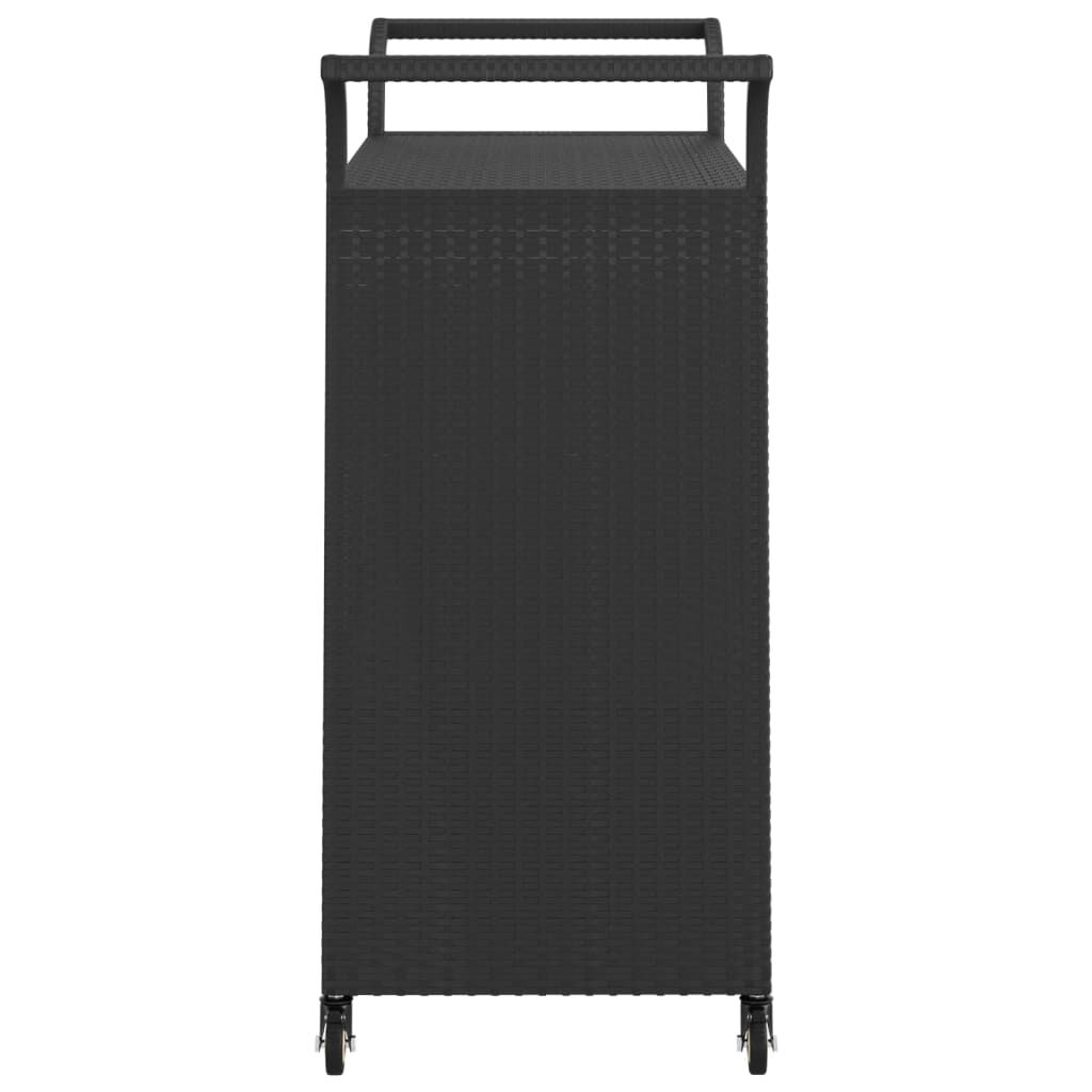 vidaXL Τρόλεϊ Μεταφοράς με Συρτάρι Μαύρο 100x45x97 εκ. Συνθετικό Ρατάν