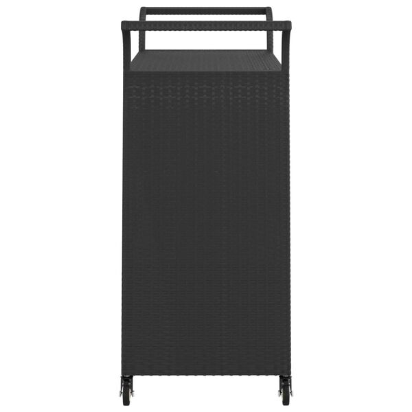 vidaXL Τρόλεϊ Μεταφοράς με Συρτάρι Μαύρο 100x45x97 εκ. Συνθετικό Ρατάν