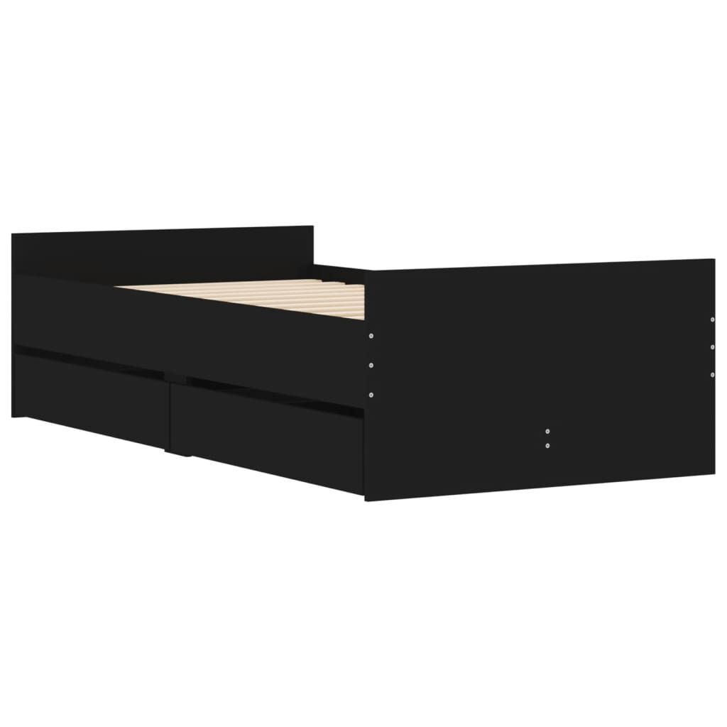vidaXL Πλαίσιο Κρεβατιού με Συρτάρια Μαύρο 100x200 εκ.