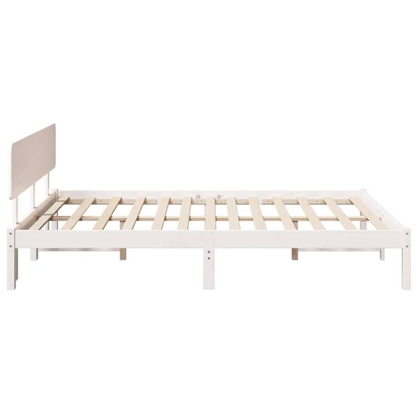 vidaXL Σκελετός Κρεβατιού Λευκό 140 x 200 cm Μασίφ ξύλο πεύκου