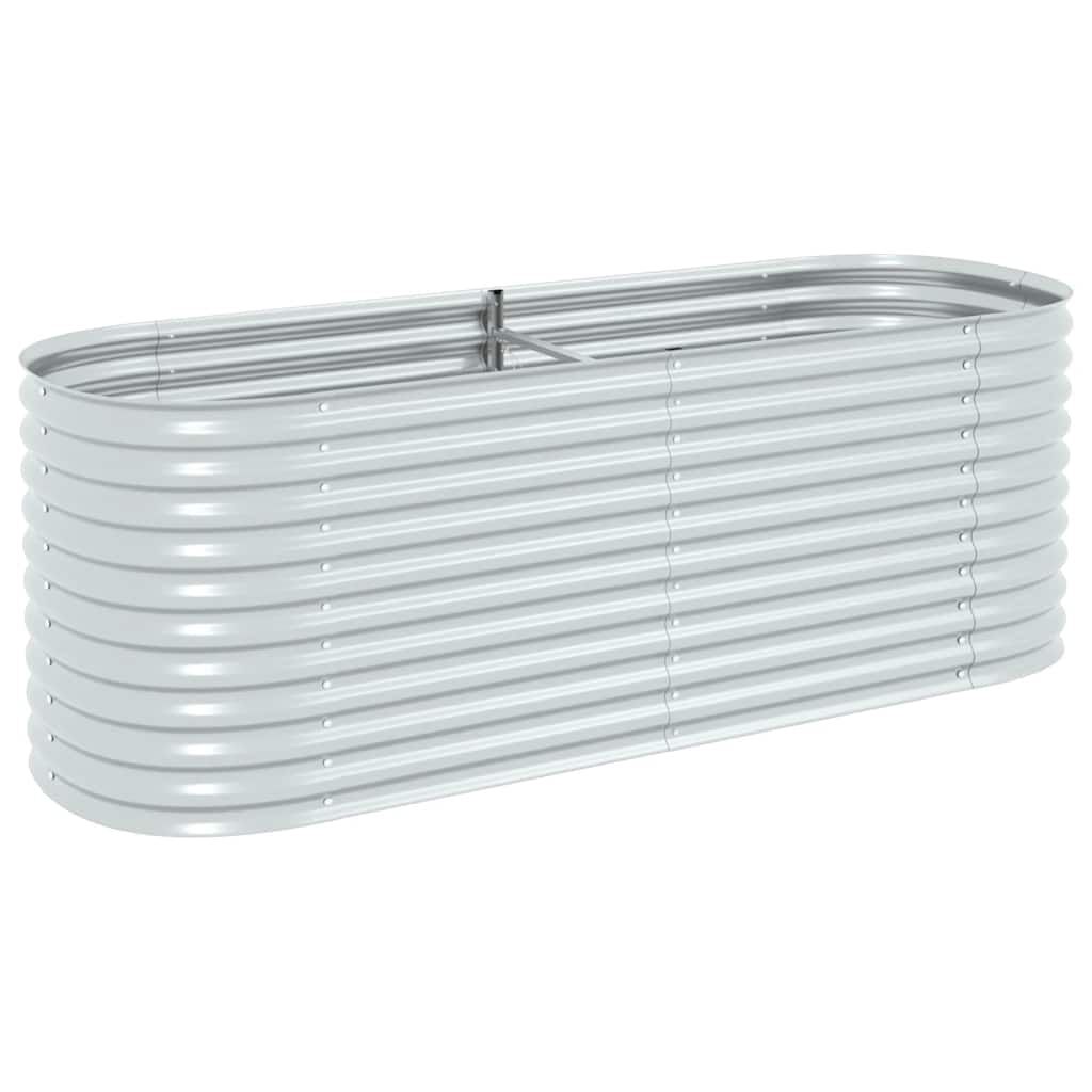vidaXL Ζαρντινιέρα Υπερυψωμένη Ασημί 240x80x81 εκ. Γαλβανισμ. Χάλυβας