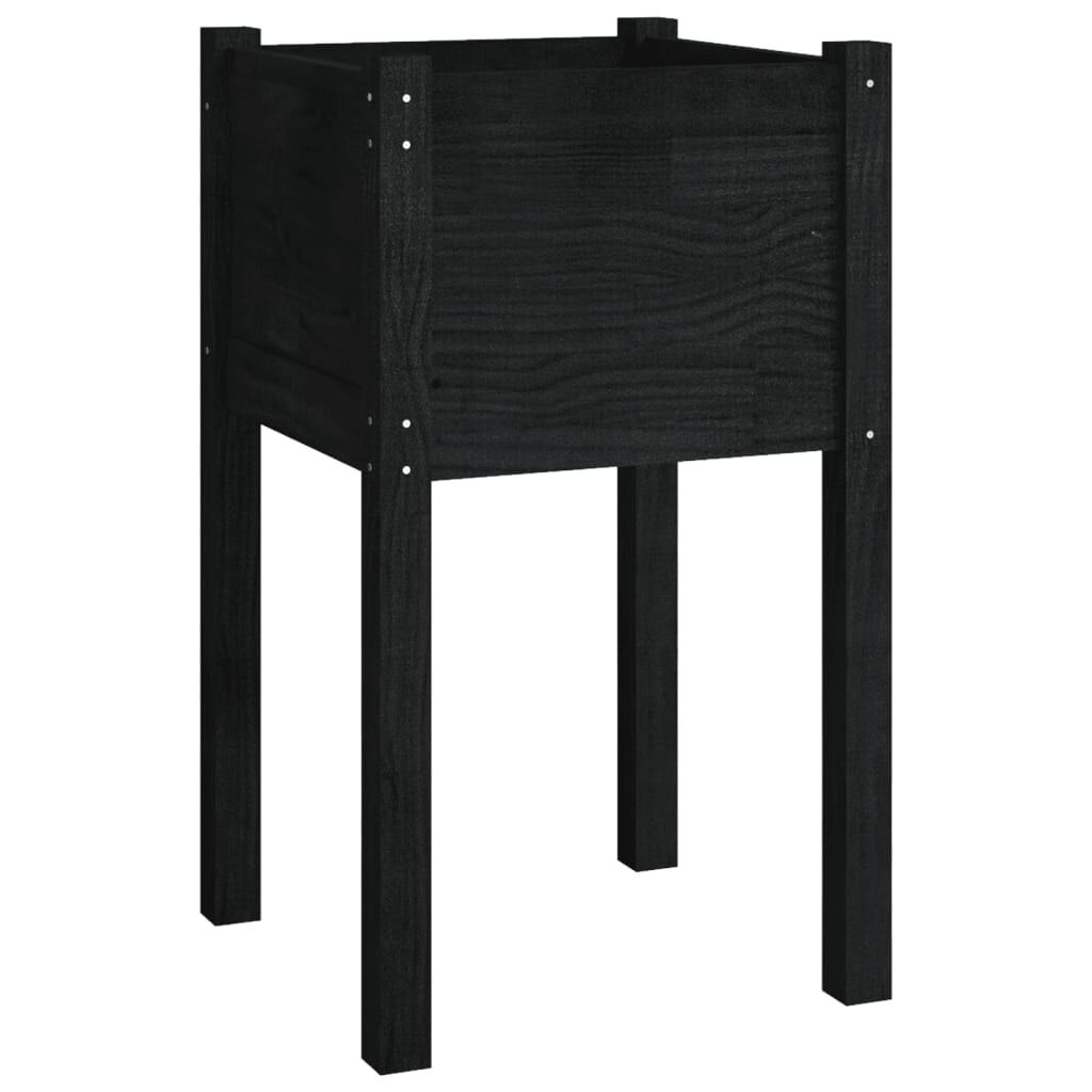 vidaXL Ζαρντινιέρες 2 τεμ. Μαύρες 40 x 40 x 70 εκ. Μασίφ Ξύλο Πεύκου