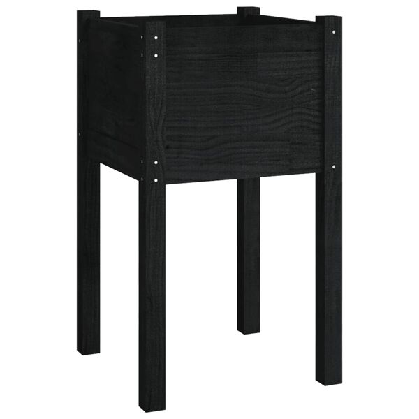 vidaXL Ζαρντινιέρες 2 τεμ. Μαύρες 40 x 40 x 70 εκ. Μασίφ Ξύλο Πεύκου