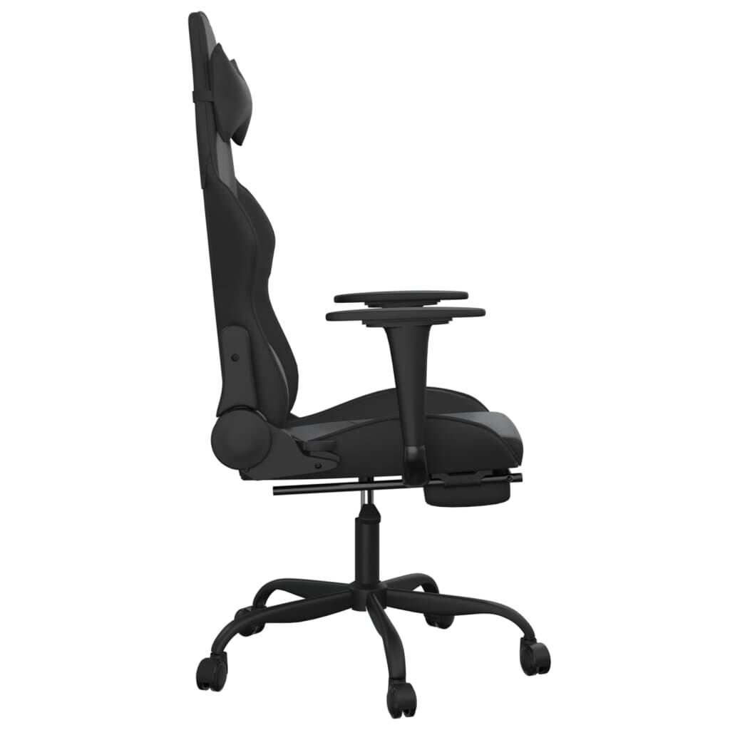 vidaXL Καρέκλα Gaming Μασάζ Υποπόδιο Μαύρο από Συνθετικό Δέρμα