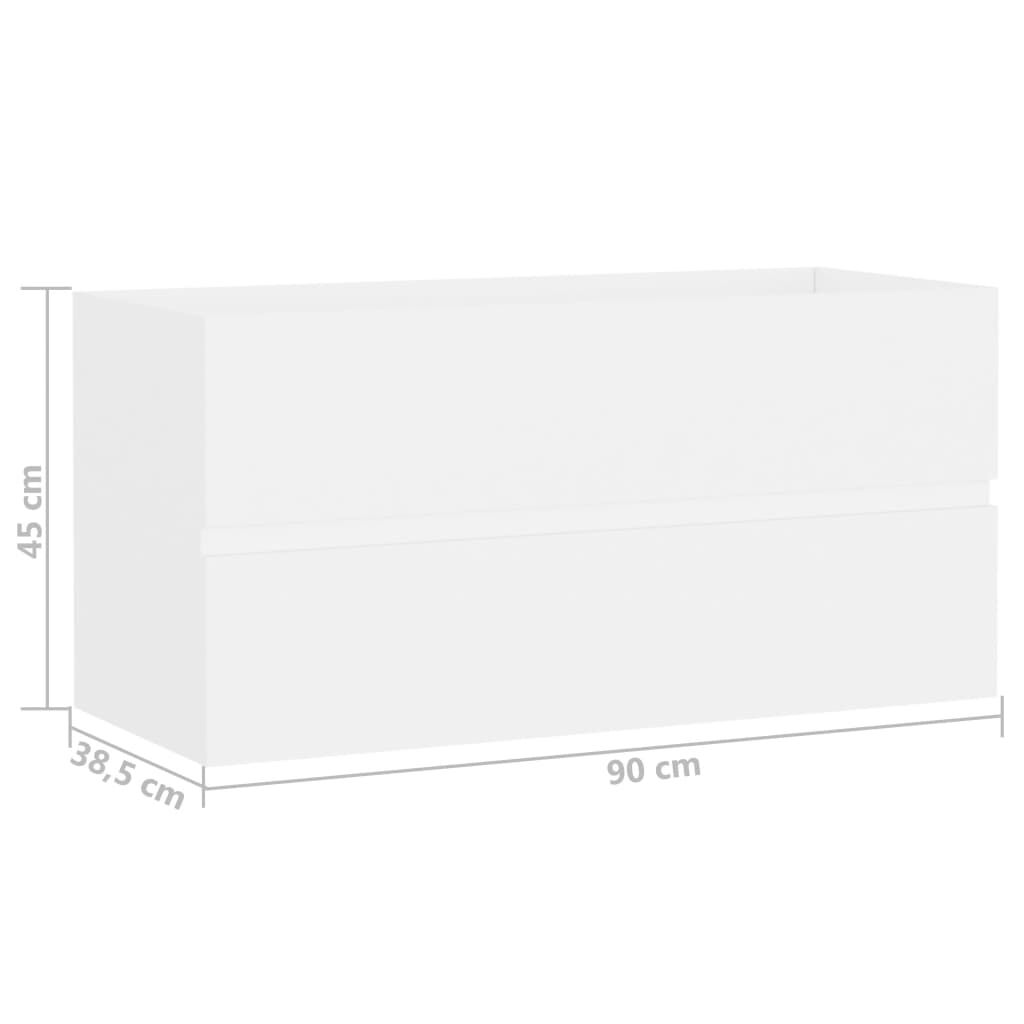 vidaXL Ντουλάπι Νιπτήρα Λευκό 90 x 38,5 x 45 εκ. από Επεξ. Ξύλο