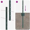 vidaXL Πό posts φράχτη 44 pcs Πράσινο 200 cm Ατσάλι
