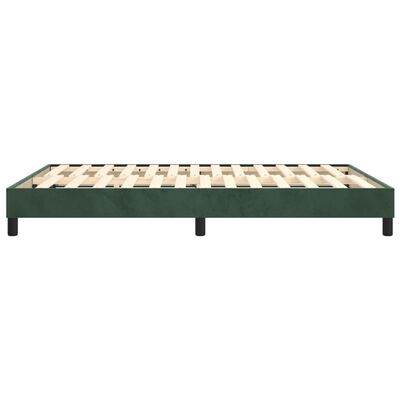 vidaXL Πλαίσιο Κρεβατιού Boxspring Σκούρο Πράσινο 140x200 εκ Βελούδινο