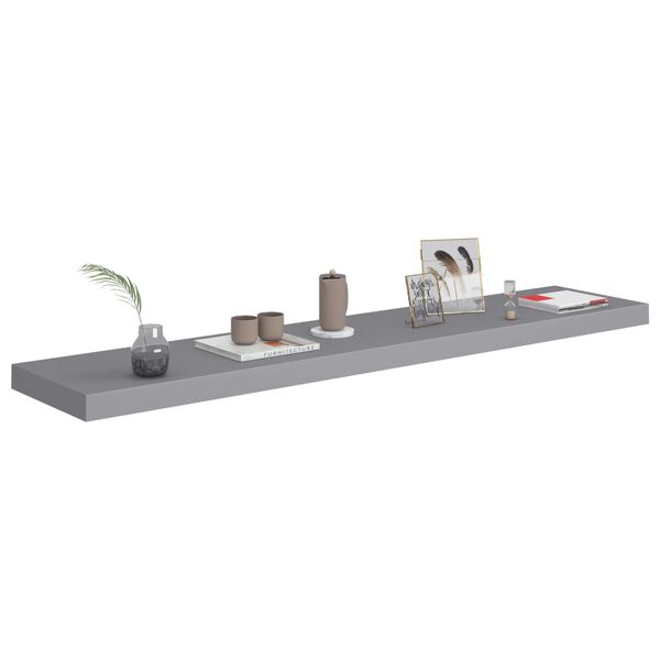 vidaXL Ράφι Τοίχου Γκρι 120x23,5x3,8 εκ. MDF