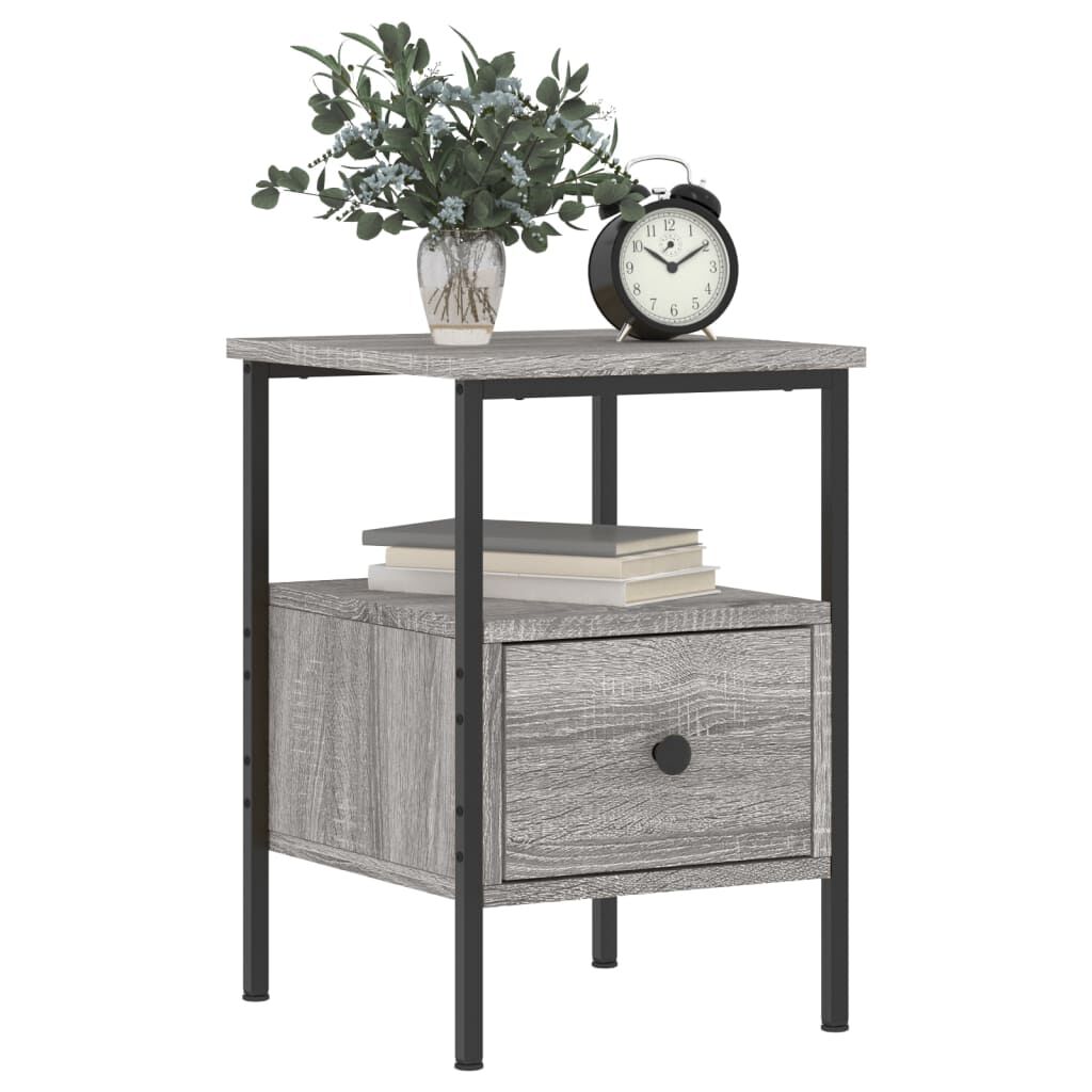 vidaXL Κομοδίνα 2 τεμ. Γκρι Sonoma 34 x 36 x 50 εκ. Επεξεργασμένο Ξύλο