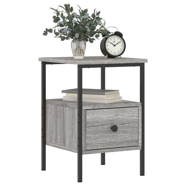 vidaXL Κομοδίνα 2 τεμ. Γκρι Sonoma 34 x 36 x 50 εκ. Επεξεργασμένο Ξύλο