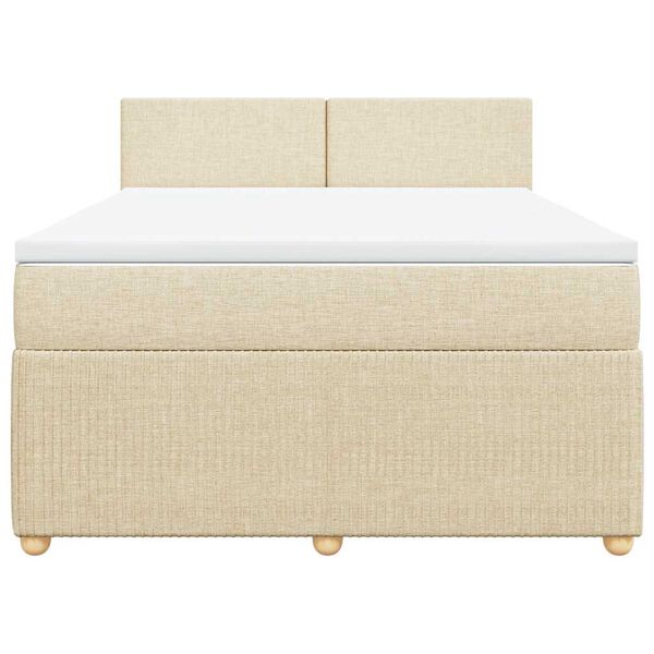 vidaXL &Kappa;&rho;&epsilon;&beta;ά&tau;&iota; Boxspring &mu;&epsilon; &Sigma;&tau;&rho;ώ&mu;&alpha; &Kappa;&rho;&epsilon;&mu; 140x200 &epsilon;&kappa;. &Upsilon;&phi;&alpha;&sigma;&mu;ά&tau;&iota;&nu;&omicron;