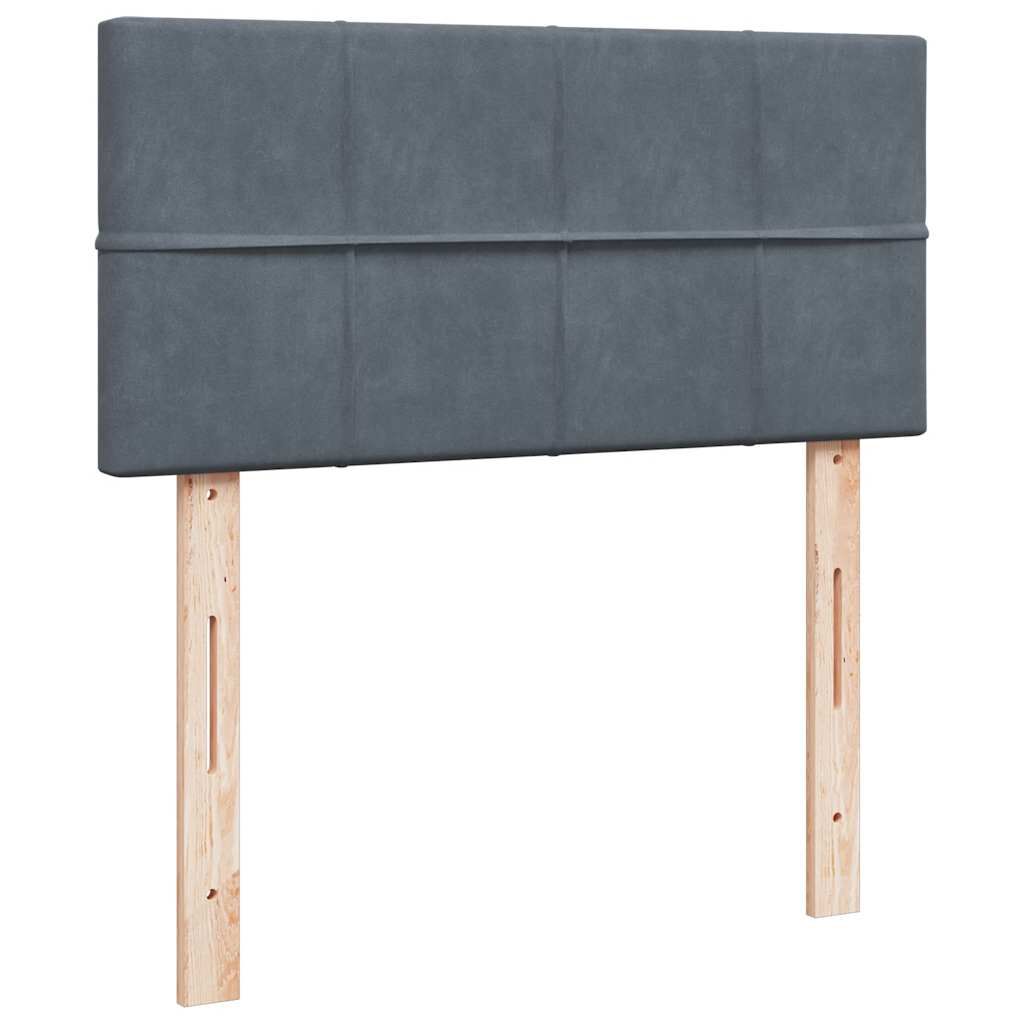 vidaXL Κρεβάτι Boxspring με Στρώμα Σκούρο Γκρι 80x200 εκ. Βελούδινο