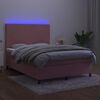 vidaXL &Kappa;&rho;&epsilon;&beta;ά&tau;&iota; Boxspring &mu;&epsilon; &Sigma;&tau;&rho;ώ&mu;&alpha; & LED &Rho;&omicron;&zeta; 140x200 &epsilon;&kappa;. &Beta;&epsilon;&lambda;&omicron;ύ&delta;&iota;&nu;&omicron;