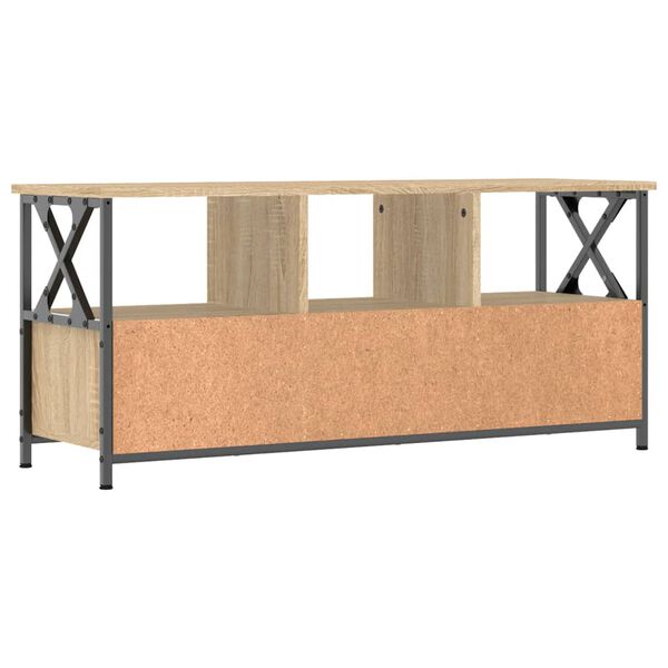 vidaXL Έπιπλο Τηλεόρασης Sonoma Δρυς 102x33x45 εκ. Επεξ. Ξύλο/Σίδερο