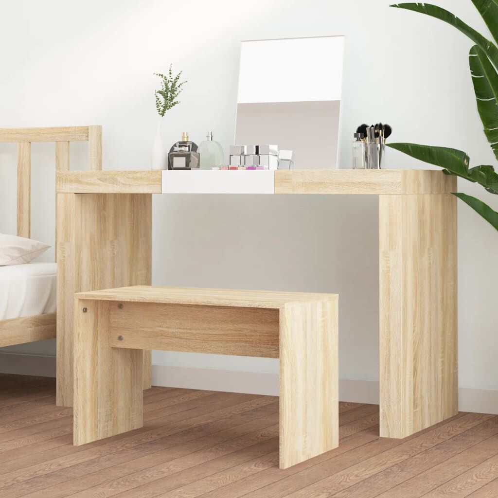 vidaXL Σκαμπό Μπουντουάρ Sonoma δρυς 70 x 35 x 45 εκ. Επεξ. Ξύλο