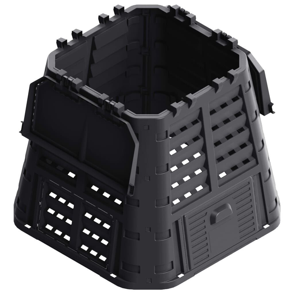 vidaXL Κάδος Κομποστοποίησης Μαύρος 93,3 x 93,3 x 80 εκ. 480 Λίτρων
