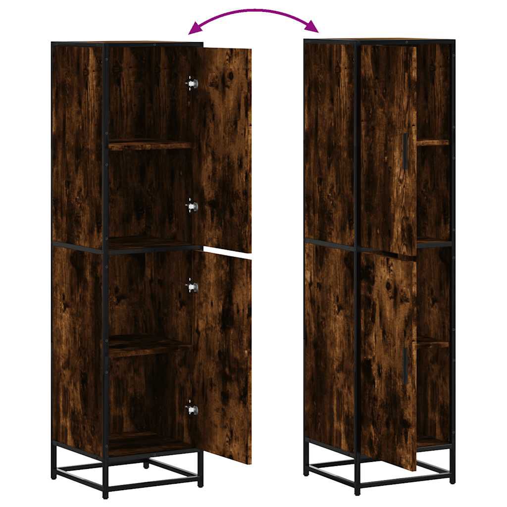 vidaXL Highboard Καπνιστή δρυς Κατασκευασμένο ξύλο και μέταλλο