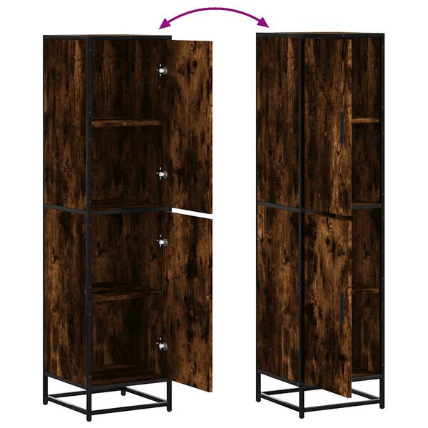 vidaXL Highboard Καπνιστή δρυς Κατασκευασμένο ξύλο και μέταλλο