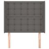 vidaXL Κεφαλάρι με Πτερύγια Γκρι 83x16x118/128 εκ. Συνθετικό Δέρμα