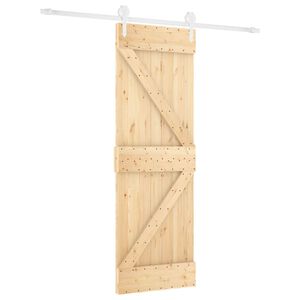 vidaXL Συρόμενη Μεσόπορτα με Μηχανισμό 70 x 210 εκ. Μασίφ Ξύλο Πεύκου
