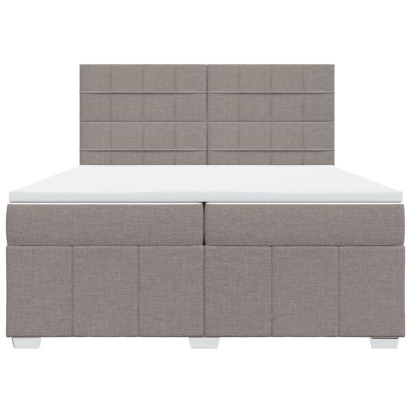 vidaXL &Kappa;&rho;&epsilon;&beta;ά&tau;&iota; Boxspring &mu;&epsilon; &Sigma;&tau;&rho;ώ&mu;&alpha; Taupe 200x200 &epsilon;&kappa;. &Upsilon;&phi;&alpha;&sigma;&mu;ά&tau;&iota;&nu;&omicron;
