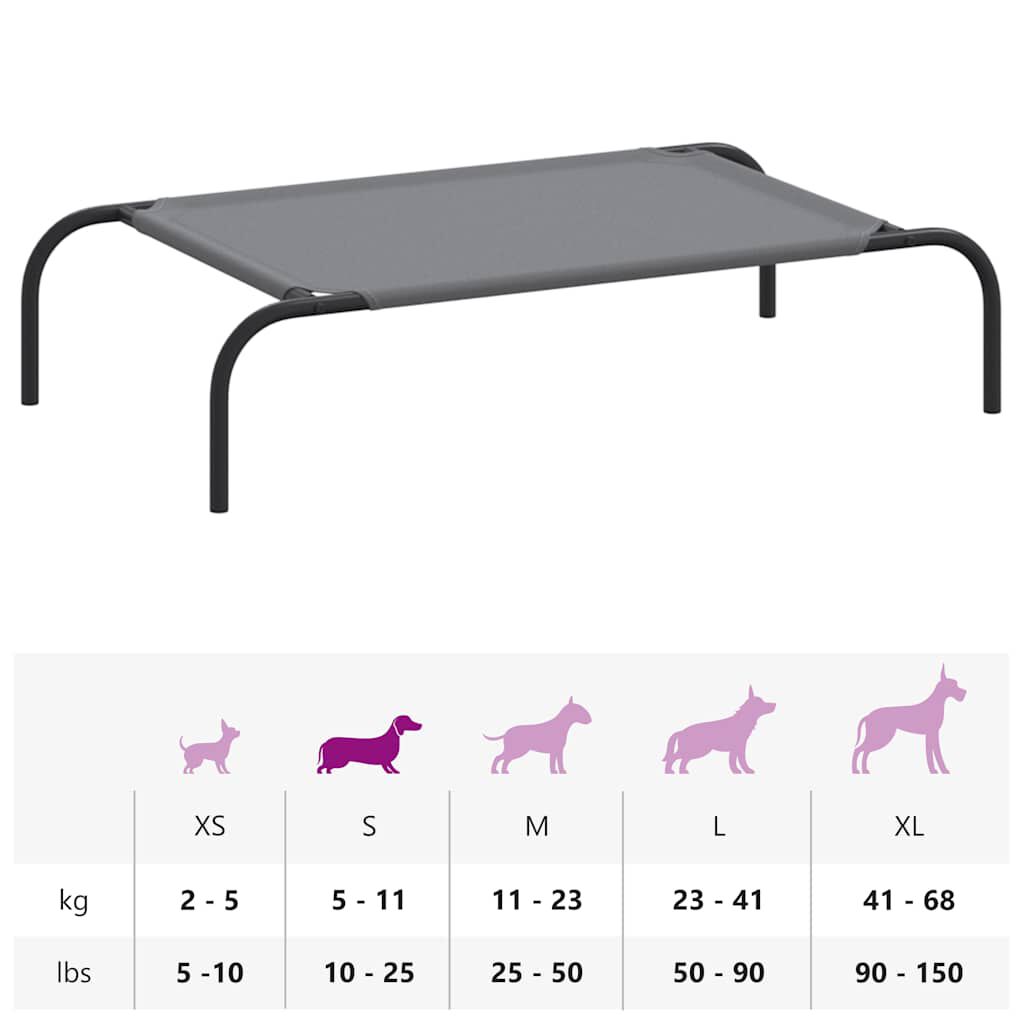 vidaXL Ανυψωμένο κρεβάτι σκύλου γκρι 90x50x20 cm ύφασμα Οξφόρδης