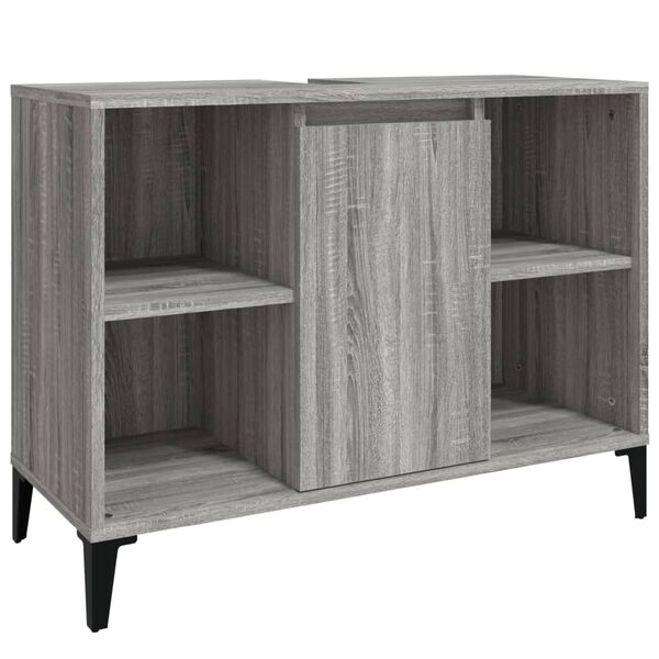 vidaXL Ντουλάπι Νιπτήρα Γκρι Sonoma 80 x 33 x 60εκ. Επεξεργασμένο Ξύλο