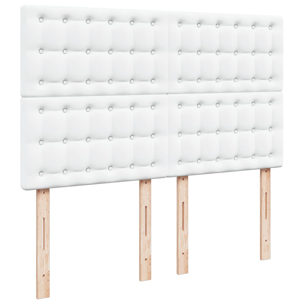 vidaXL Κρεβάτι Boxspring με Στρώμα Λευκό 140x190εκ.από Συνθετικό Δέρμα