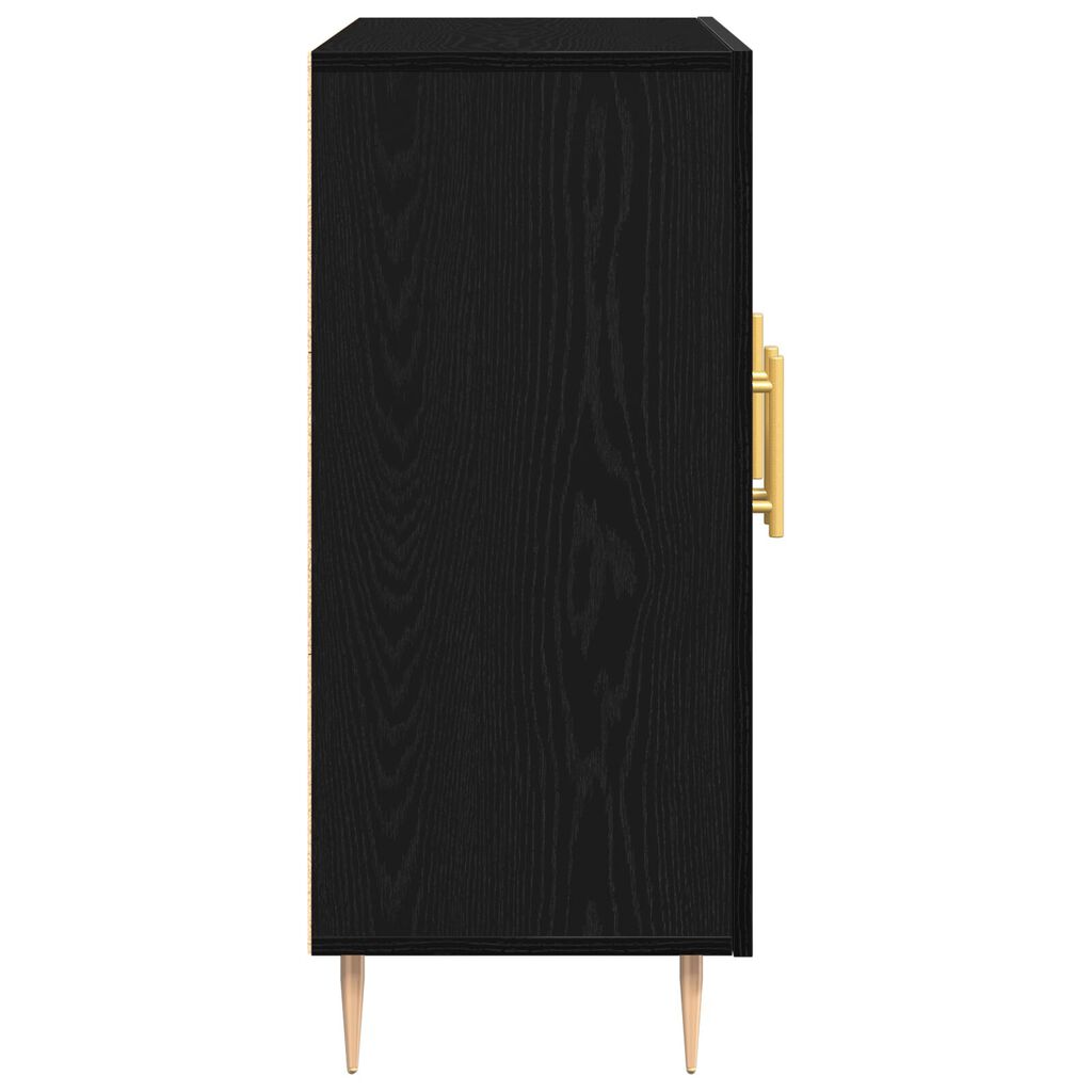 Μαύρος Μπουφές Δρυς vidaXL 90x34x80 εκ. Φτιαγμένος από ξύλο