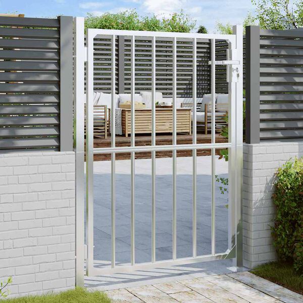 vidaXL Πόρτα Περίφραξης Κήπου 85x120 εκ. από Ανοξείδωτο Ατσάλι