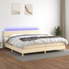 vidaXL &Kappa;&rho;&epsilon;&beta;ά&tau;&iota; Boxspring &mu;&epsilon; &Sigma;&tau;&rho;ώ&mu;&alpha; & LED &Kappa;&rho;&epsilon;&mu; 200x200 &epsilon;&kappa;. &Upsilon;&phi;&alpha;&sigma;&mu;ά&tau;&iota;&nu;&omicron;
