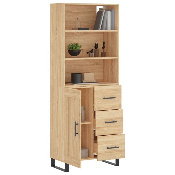 vidaXL Ντουλάπι Sonoma δρυς 69,5 x 34 x 180 εκ. από Επεξεργασμένο Ξύλο