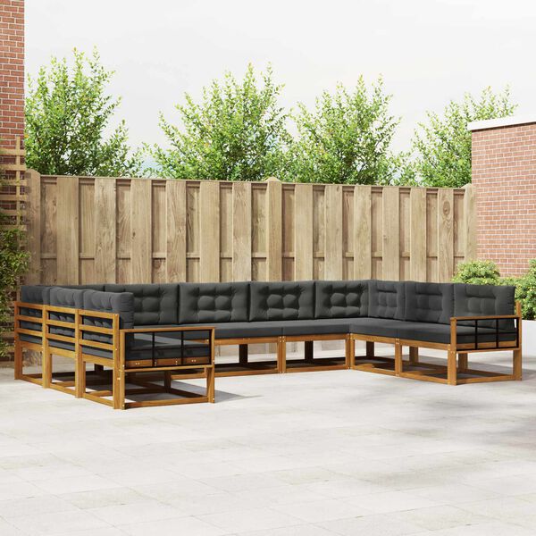 vidaXL &Sigma;&epsilon;&iota;&rho;ά &Kappa;&alpha;&nu;&alpha;&pi;έ &Epsilon;&xi;&omega;&tau;&epsilon;&rho;&iota;&kappa;&omicron;ύ &mu;&epsilon; &mu;&alpha;&xi;&iota;&lambda;ά&rho;&iota; 9 pcs &Phi;&upsilon;&sigma;&iota;&kappa;ό &kappa;&alpha;&iota; &Alpha;&nu;&theta;&rho;&alpha;&kappa;ί