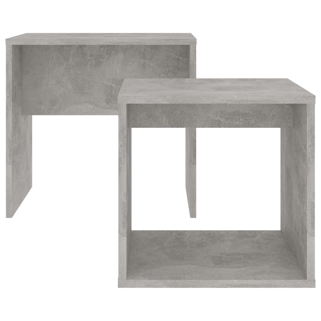 vidaXL Σετ Τραπεζάκια Σαλονιού Γκρι Σκυροδ. 48x30x45 εκ. Επεξ. Ξύλο