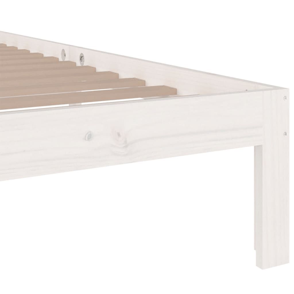 vidaXL Πλαίσιο Κρεβατιού Λευκό 75x190 εκ. Μασίφ Ξύλο Small Single