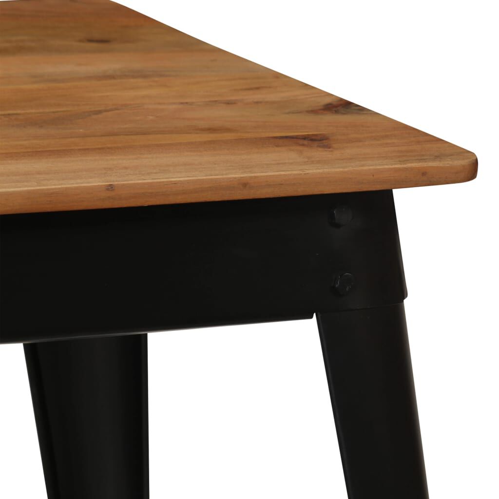 vidaXL Τραπεζαρία 120 x 60 x 76 εκ. από Μασίφ Ξύλο Ακακίας και Ατσάλι