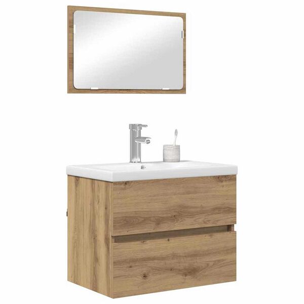 vidaXL Σετ Επίπλων Μπάνιου 3 pcs Μαύρη δρυς 60 x 38.5 x 45 cm