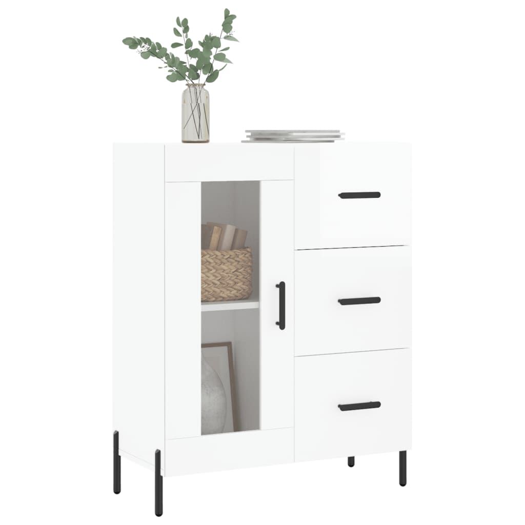 vidaXL Ντουλάπι Γυαλιστερό Λευκό 69,5x34x90 εκ. Επεξεργασμένο Ξύλο