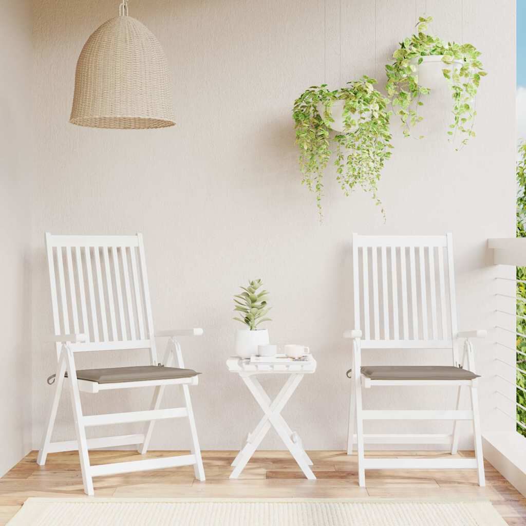 vidaXL Μαξιλάρια Καρέκλας Κήπου 2 τεμ. Taupe 40x40x4 εκ. Υφασμάτινα