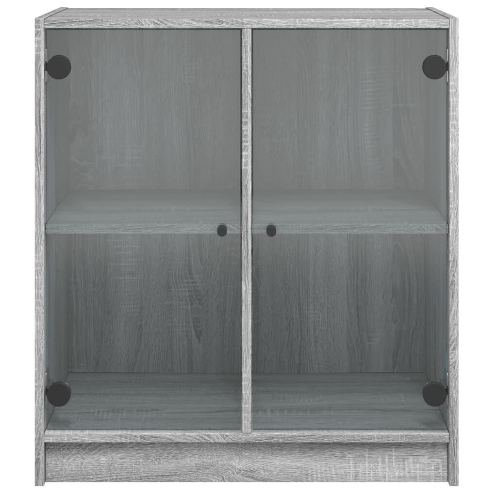 vidaXL Βοηθητικό Ντουλάπι Sonoma Γκρι 68x37x75,5εκ. με Γυάλινες Πόρτες