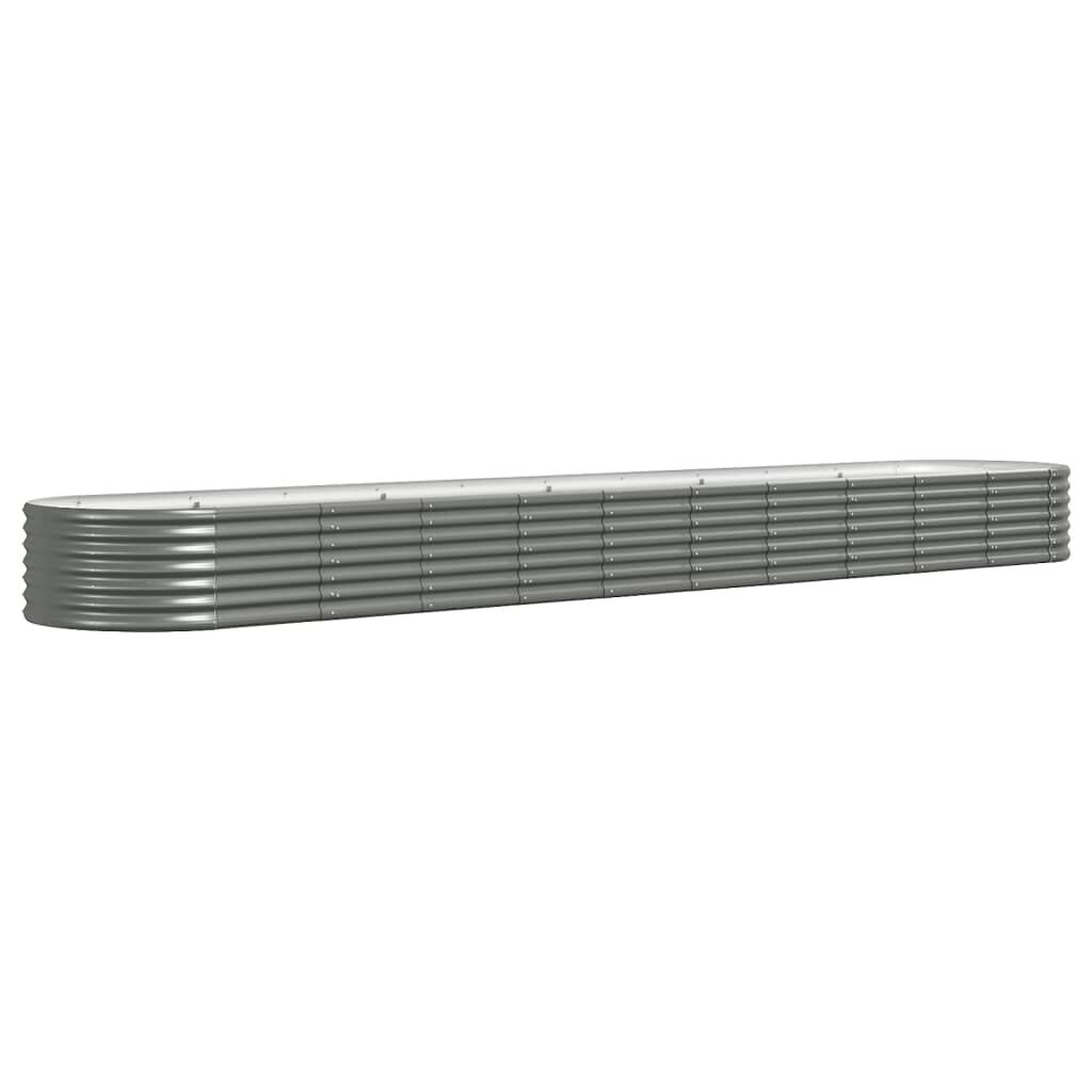 vidaXL Ζαρντινιέρα Γκρι 440x80x36 εκ. Ατσάλι με Ηλεκτρ. Βαφή Πούδρας