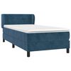 vidaXL Κρεβάτι Boxspring με Στρώμα Σκούρο Μπλε 100x200 εκ. Βελούδινο